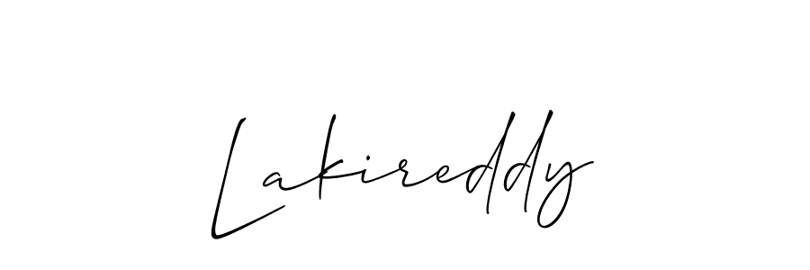 How to make Lakireddy name signature. Use Allison_Script style for creating short signs online. This is the latest handwritten sign. Lakireddy signature style 2 images and pictures png