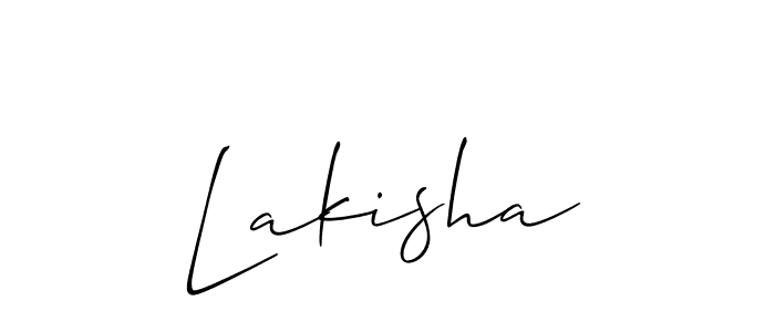 The best way (Allison_Script) to make a short signature is to pick only two or three words in your name. The name Lakisha include a total of six letters. For converting this name. Lakisha signature style 2 images and pictures png