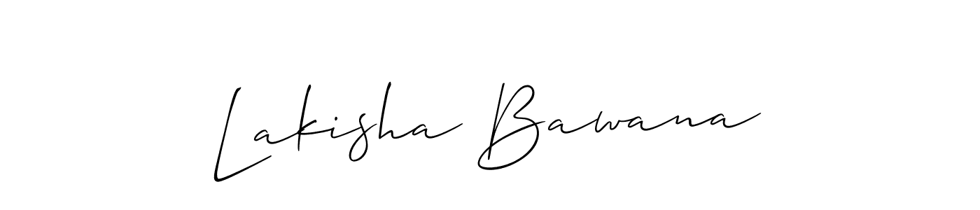 if you are searching for the best signature style for your name Lakisha Bawana. so please give up your signature search. here we have designed multiple signature styles  using Allison_Script. Lakisha Bawana signature style 2 images and pictures png