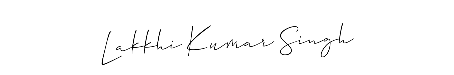 Allison_Script is a professional signature style that is perfect for those who want to add a touch of class to their signature. It is also a great choice for those who want to make their signature more unique. Get Lakkhi Kumar Singh name to fancy signature for free. Lakkhi Kumar Singh signature style 2 images and pictures png
