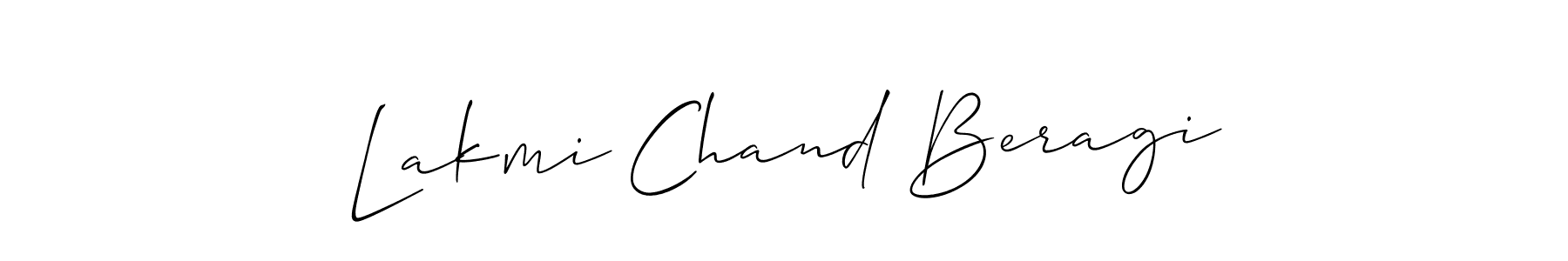 You should practise on your own different ways (Allison_Script) to write your name (Lakmi Chand Beragi) in signature. don't let someone else do it for you. Lakmi Chand Beragi signature style 2 images and pictures png