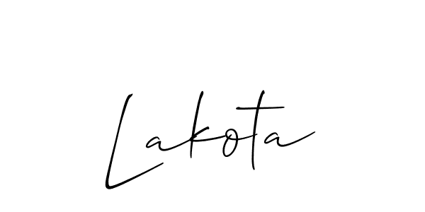 Design your own signature with our free online signature maker. With this signature software, you can create a handwritten (Allison_Script) signature for name Lakota. Lakota signature style 2 images and pictures png