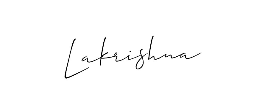 Design your own signature with our free online signature maker. With this signature software, you can create a handwritten (Allison_Script) signature for name Lakrishna. Lakrishna signature style 2 images and pictures png