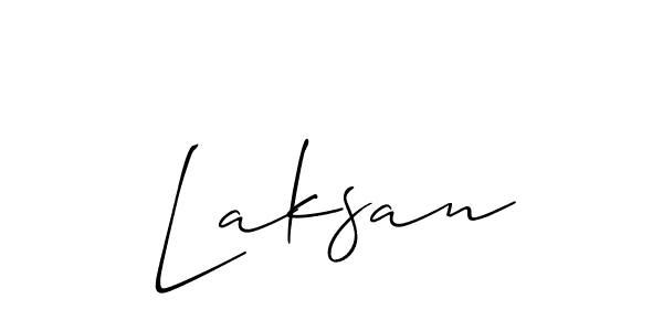 How to make Laksan signature? Allison_Script is a professional autograph style. Create handwritten signature for Laksan name. Laksan signature style 2 images and pictures png