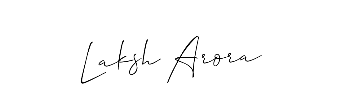 You should practise on your own different ways (Allison_Script) to write your name (Laksh Arora) in signature. don't let someone else do it for you. Laksh Arora signature style 2 images and pictures png