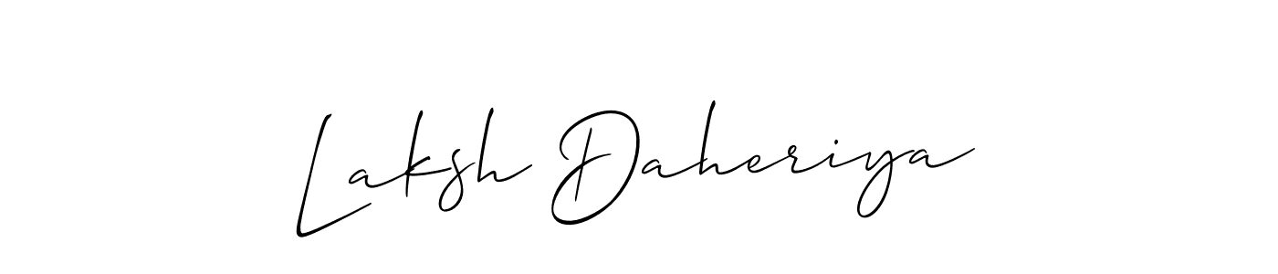 Laksh Daheriya stylish signature style. Best Handwritten Sign (Allison_Script) for my name. Handwritten Signature Collection Ideas for my name Laksh Daheriya. Laksh Daheriya signature style 2 images and pictures png