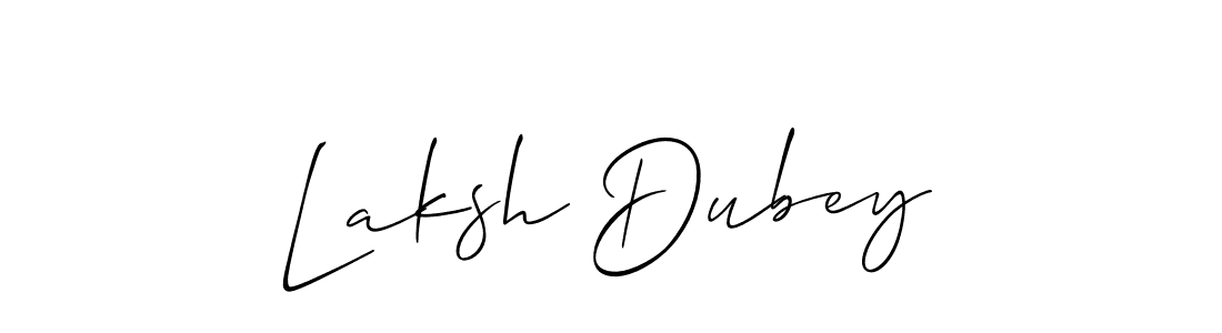 How to make Laksh Dubey name signature. Use Allison_Script style for creating short signs online. This is the latest handwritten sign. Laksh Dubey signature style 2 images and pictures png