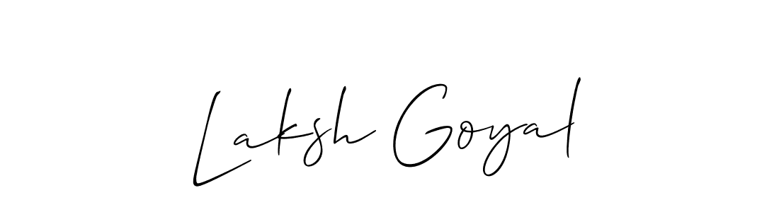 How to Draw Laksh Goyal signature style? Allison_Script is a latest design signature styles for name Laksh Goyal. Laksh Goyal signature style 2 images and pictures png