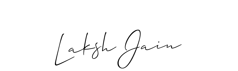 if you are searching for the best signature style for your name Laksh Jain. so please give up your signature search. here we have designed multiple signature styles  using Allison_Script. Laksh Jain signature style 2 images and pictures png