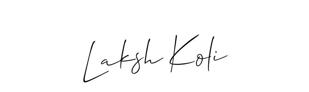 Laksh Koli stylish signature style. Best Handwritten Sign (Allison_Script) for my name. Handwritten Signature Collection Ideas for my name Laksh Koli. Laksh Koli signature style 2 images and pictures png