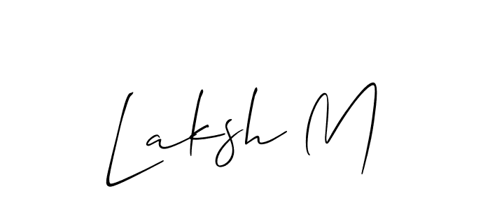 Allison_Script is a professional signature style that is perfect for those who want to add a touch of class to their signature. It is also a great choice for those who want to make their signature more unique. Get Laksh M name to fancy signature for free. Laksh M signature style 2 images and pictures png