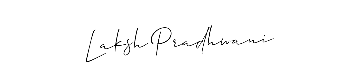 Also we have Laksh Pradhwani name is the best signature style. Create professional handwritten signature collection using Allison_Script autograph style. Laksh Pradhwani signature style 2 images and pictures png