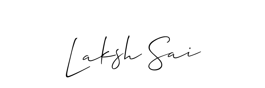 This is the best signature style for the Laksh Sai name. Also you like these signature font (Allison_Script). Mix name signature. Laksh Sai signature style 2 images and pictures png