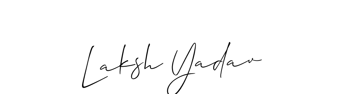 How to make Laksh Yadav name signature. Use Allison_Script style for creating short signs online. This is the latest handwritten sign. Laksh Yadav signature style 2 images and pictures png