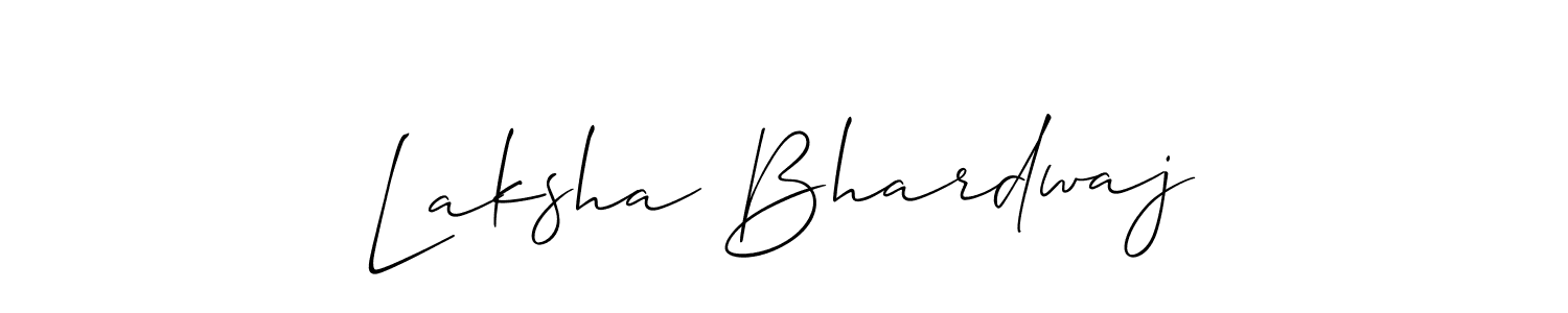 Make a beautiful signature design for name Laksha Bhardwaj. With this signature (Allison_Script) style, you can create a handwritten signature for free. Laksha Bhardwaj signature style 2 images and pictures png
