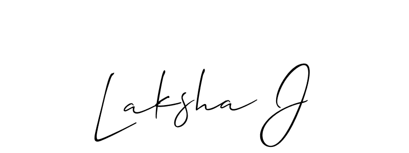 Design your own signature with our free online signature maker. With this signature software, you can create a handwritten (Allison_Script) signature for name Laksha J. Laksha J signature style 2 images and pictures png