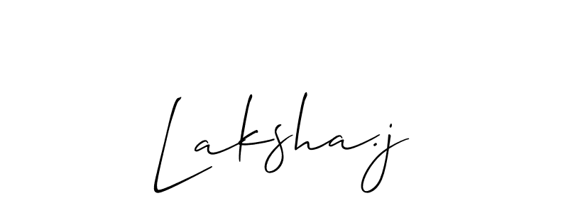 It looks lik you need a new signature style for name Laksha.j. Design unique handwritten (Allison_Script) signature with our free signature maker in just a few clicks. Laksha.j signature style 2 images and pictures png