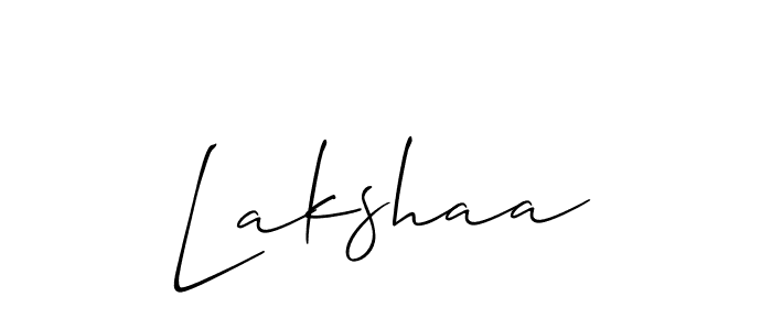 Create a beautiful signature design for name Lakshaa. With this signature (Allison_Script) fonts, you can make a handwritten signature for free. Lakshaa signature style 2 images and pictures png