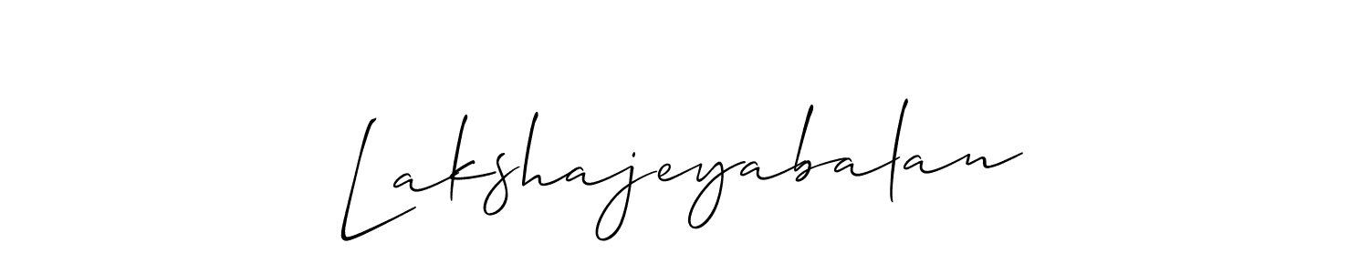 It looks lik you need a new signature style for name Lakshajeyabalan. Design unique handwritten (Allison_Script) signature with our free signature maker in just a few clicks. Lakshajeyabalan signature style 2 images and pictures png