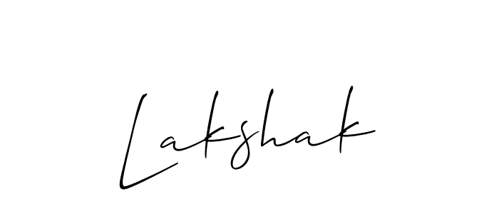 Design your own signature with our free online signature maker. With this signature software, you can create a handwritten (Allison_Script) signature for name Lakshak. Lakshak signature style 2 images and pictures png