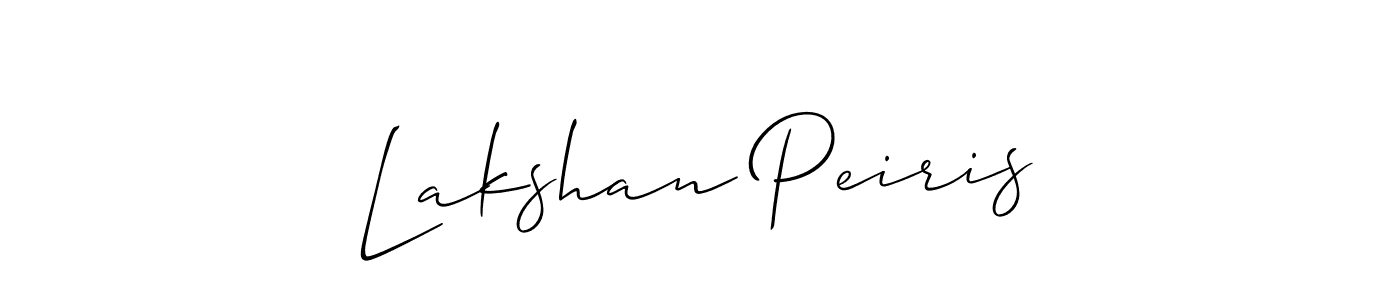 Also we have Lakshan Peiris name is the best signature style. Create professional handwritten signature collection using Allison_Script autograph style. Lakshan Peiris signature style 2 images and pictures png