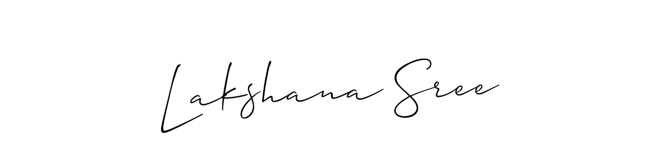 Design your own signature with our free online signature maker. With this signature software, you can create a handwritten (Allison_Script) signature for name Lakshana Sree. Lakshana Sree signature style 2 images and pictures png