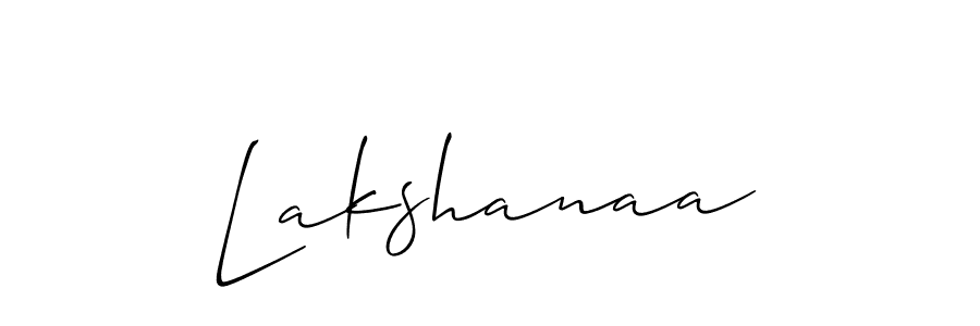 Use a signature maker to create a handwritten signature online. With this signature software, you can design (Allison_Script) your own signature for name Lakshanaa. Lakshanaa signature style 2 images and pictures png