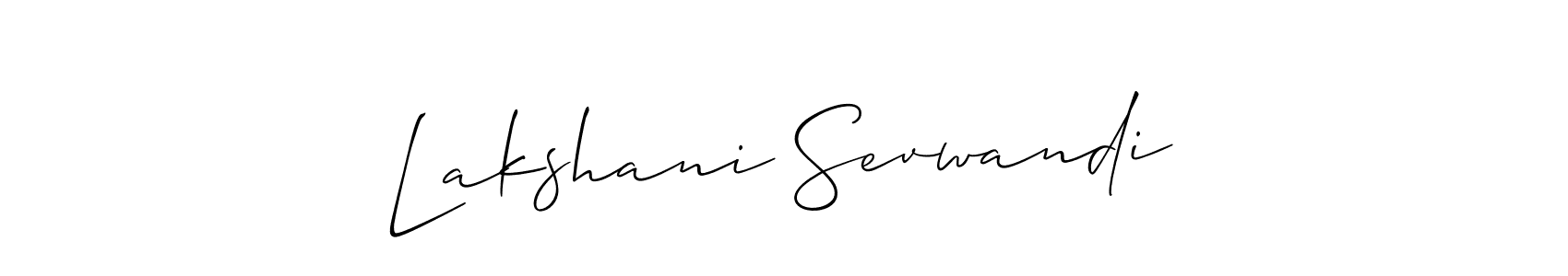 Allison_Script is a professional signature style that is perfect for those who want to add a touch of class to their signature. It is also a great choice for those who want to make their signature more unique. Get Lakshani Sevwandi name to fancy signature for free. Lakshani Sevwandi signature style 2 images and pictures png