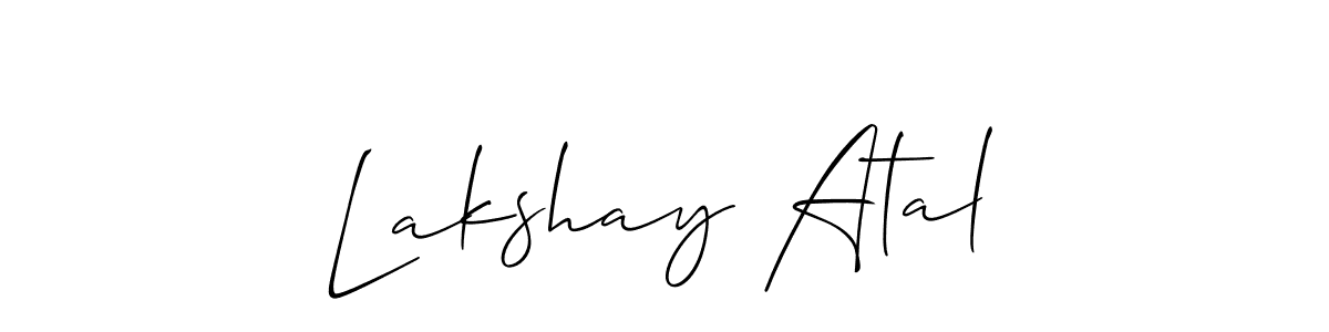 Also You can easily find your signature by using the search form. We will create Lakshay Atal name handwritten signature images for you free of cost using Allison_Script sign style. Lakshay Atal signature style 2 images and pictures png