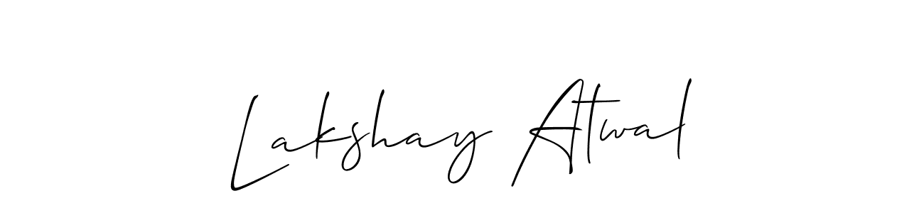 Lakshay Atwal stylish signature style. Best Handwritten Sign (Allison_Script) for my name. Handwritten Signature Collection Ideas for my name Lakshay Atwal. Lakshay Atwal signature style 2 images and pictures png