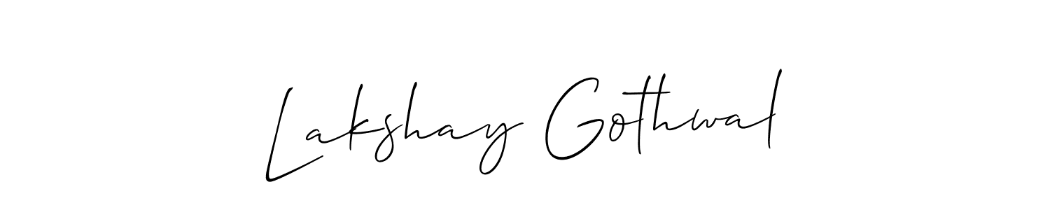 It looks lik you need a new signature style for name Lakshay Gothwal. Design unique handwritten (Allison_Script) signature with our free signature maker in just a few clicks. Lakshay Gothwal signature style 2 images and pictures png