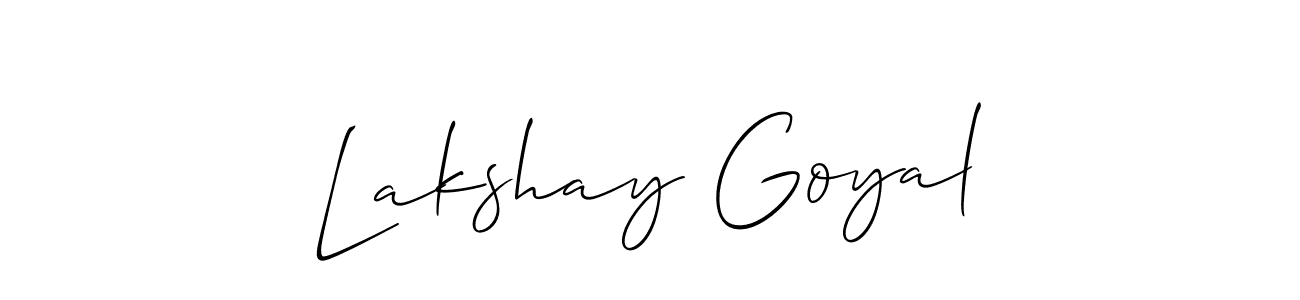 if you are searching for the best signature style for your name Lakshay Goyal. so please give up your signature search. here we have designed multiple signature styles  using Allison_Script. Lakshay Goyal signature style 2 images and pictures png