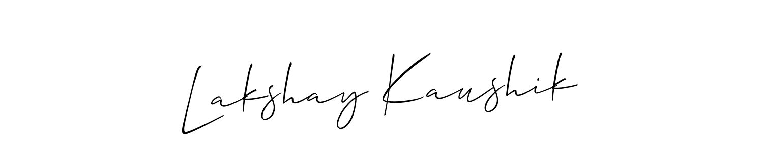 Also You can easily find your signature by using the search form. We will create Lakshay Kaushik name handwritten signature images for you free of cost using Allison_Script sign style. Lakshay Kaushik signature style 2 images and pictures png