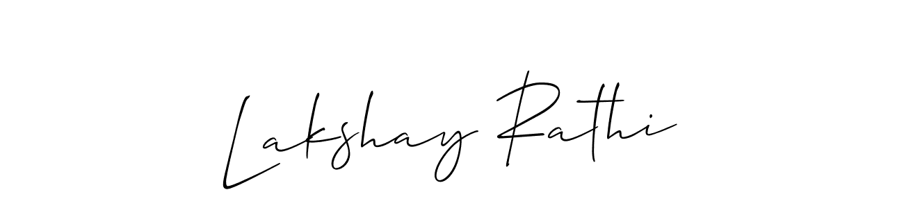 Make a short Lakshay Rathi signature style. Manage your documents anywhere anytime using Allison_Script. Create and add eSignatures, submit forms, share and send files easily. Lakshay Rathi signature style 2 images and pictures png