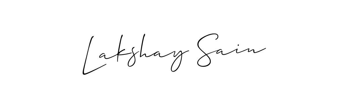 You should practise on your own different ways (Allison_Script) to write your name (Lakshay Sain) in signature. don't let someone else do it for you. Lakshay Sain signature style 2 images and pictures png
