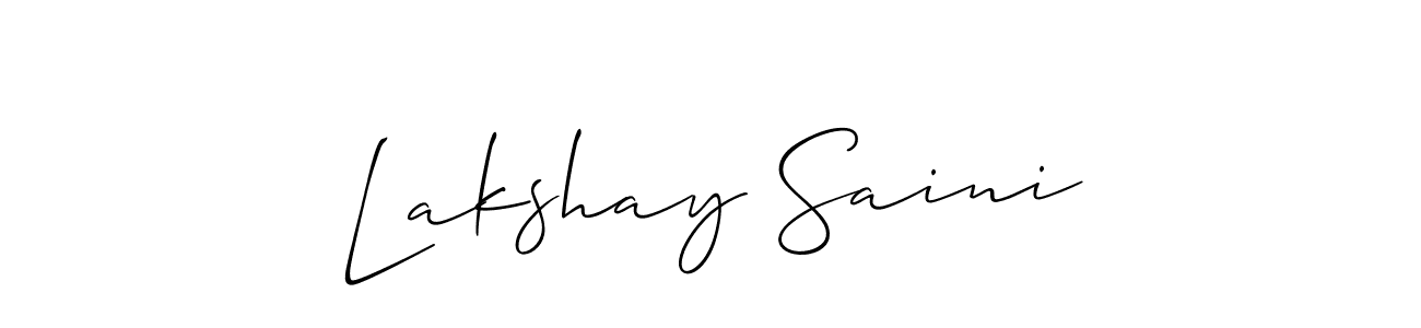 Allison_Script is a professional signature style that is perfect for those who want to add a touch of class to their signature. It is also a great choice for those who want to make their signature more unique. Get Lakshay Saini name to fancy signature for free. Lakshay Saini signature style 2 images and pictures png