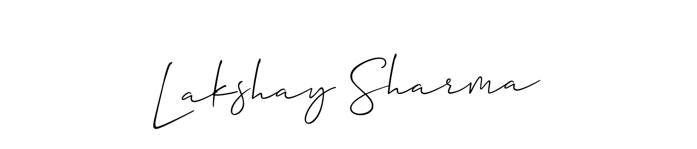 You should practise on your own different ways (Allison_Script) to write your name (Lakshay Sharma) in signature. don't let someone else do it for you. Lakshay Sharma signature style 2 images and pictures png