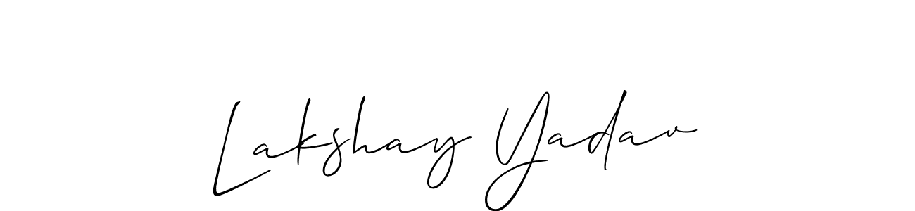 You should practise on your own different ways (Allison_Script) to write your name (Lakshay Yadav) in signature. don't let someone else do it for you. Lakshay Yadav signature style 2 images and pictures png