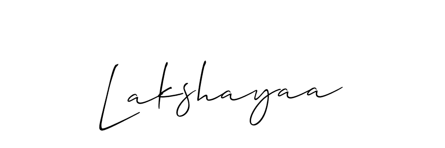 How to make Lakshayaa name signature. Use Allison_Script style for creating short signs online. This is the latest handwritten sign. Lakshayaa signature style 2 images and pictures png