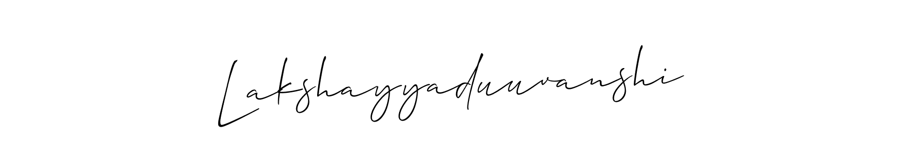 Create a beautiful signature design for name Lakshayyaduuvanshi. With this signature (Allison_Script) fonts, you can make a handwritten signature for free. Lakshayyaduuvanshi signature style 2 images and pictures png