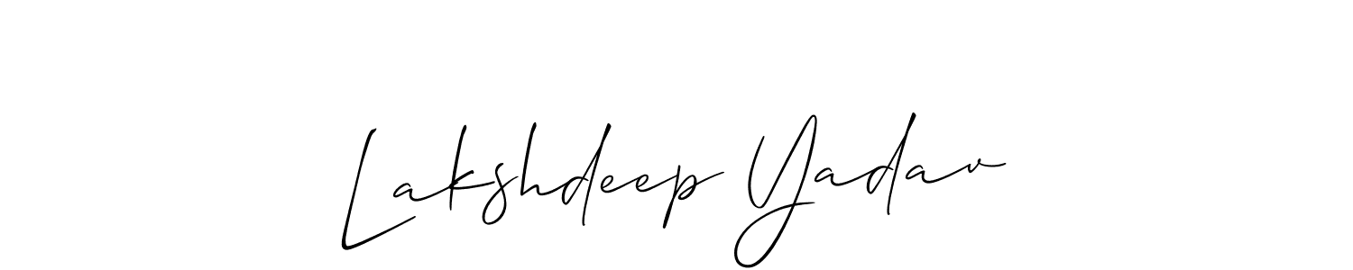 Use a signature maker to create a handwritten signature online. With this signature software, you can design (Allison_Script) your own signature for name Lakshdeep Yadav. Lakshdeep Yadav signature style 2 images and pictures png