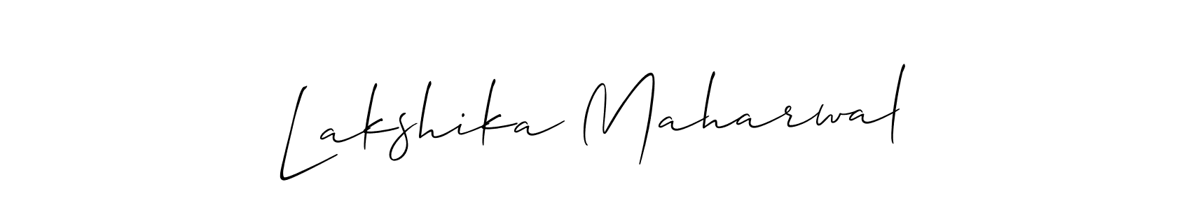 How to make Lakshika Maharwal signature? Allison_Script is a professional autograph style. Create handwritten signature for Lakshika Maharwal name. Lakshika Maharwal signature style 2 images and pictures png