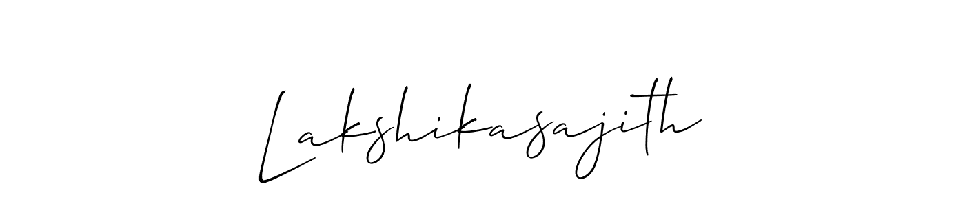 Make a short Lakshikasajith signature style. Manage your documents anywhere anytime using Allison_Script. Create and add eSignatures, submit forms, share and send files easily. Lakshikasajith signature style 2 images and pictures png