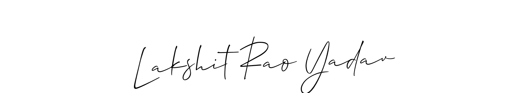 You should practise on your own different ways (Allison_Script) to write your name (Lakshit Rao Yadav) in signature. don't let someone else do it for you. Lakshit Rao Yadav signature style 2 images and pictures png