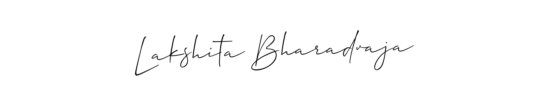 How to make Lakshita Bharadvaja signature? Allison_Script is a professional autograph style. Create handwritten signature for Lakshita Bharadvaja name. Lakshita Bharadvaja signature style 2 images and pictures png