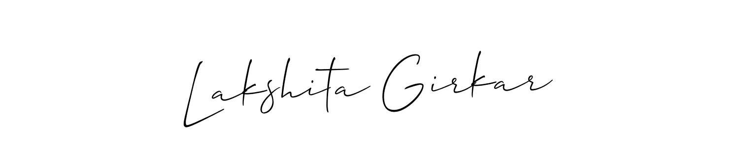 if you are searching for the best signature style for your name Lakshita Girkar. so please give up your signature search. here we have designed multiple signature styles  using Allison_Script. Lakshita Girkar signature style 2 images and pictures png