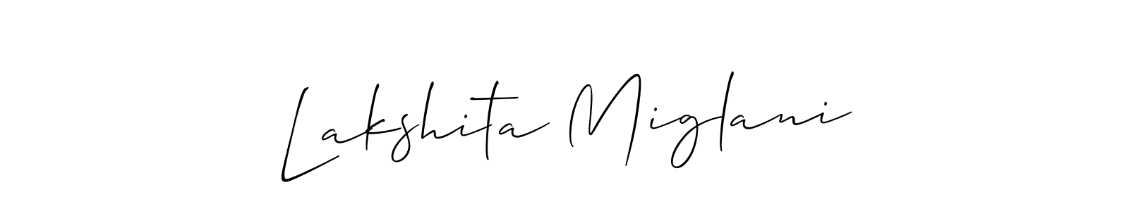 How to Draw Lakshita Miglani signature style? Allison_Script is a latest design signature styles for name Lakshita Miglani. Lakshita Miglani signature style 2 images and pictures png