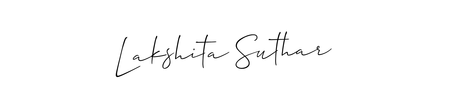 Lakshita Suthar stylish signature style. Best Handwritten Sign (Allison_Script) for my name. Handwritten Signature Collection Ideas for my name Lakshita Suthar. Lakshita Suthar signature style 2 images and pictures png