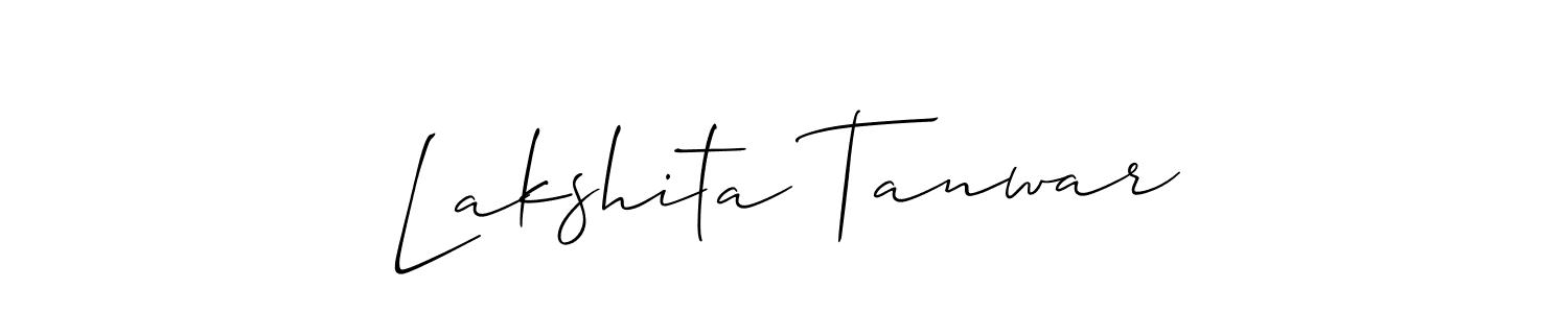 You should practise on your own different ways (Allison_Script) to write your name (Lakshita Tanwar) in signature. don't let someone else do it for you. Lakshita Tanwar signature style 2 images and pictures png