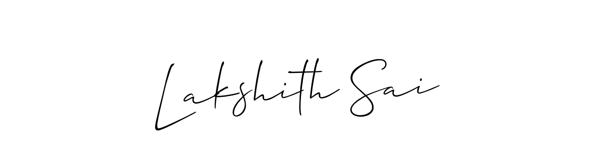 How to make Lakshith Sai signature? Allison_Script is a professional autograph style. Create handwritten signature for Lakshith Sai name. Lakshith Sai signature style 2 images and pictures png